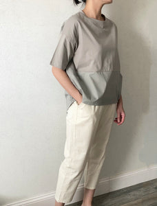 Back Button T-shirt Blouse (2 colors)