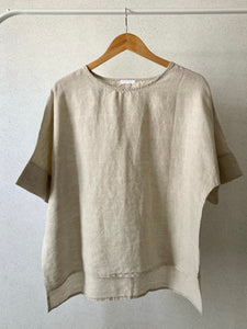 Round Neck Linen Blouse (2 colors)