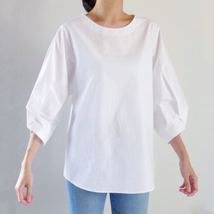 3/4 Sleeve Round Neck Blouse