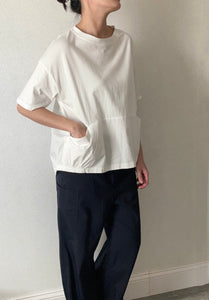 Back Button T-shirt Blouse (2 colors)