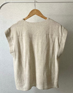 Linen V Neck Blouse