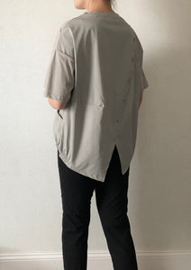 Back Button T-shirt Blouse (2 colors)