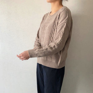 Round Neck Cable Knit