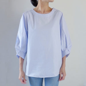 3/4 Sleeve Round Neck Blouse