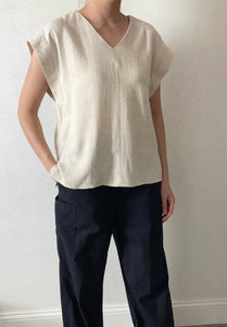 Linen V Neck Blouse