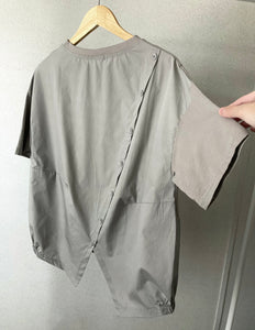 Back Button T-shirt Blouse (2 colors)