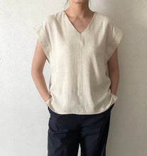 Load image into Gallery viewer, Linen V Neck Blouse