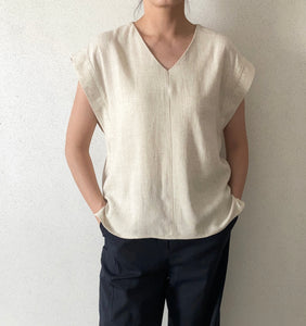 Linen V Neck Blouse