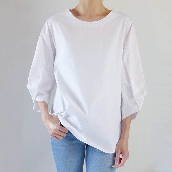 3/4 Sleeve Round Neck Blouse