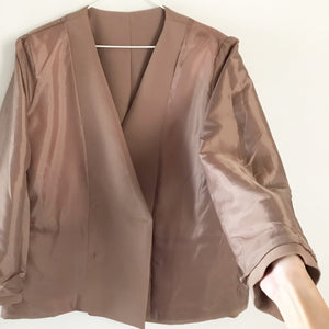 Collarless Double-Breasted Blazer