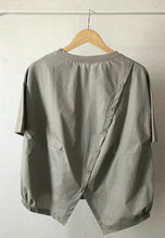 Load image into Gallery viewer, Back Button T-shirt Blouse (2 colors)