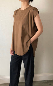 Round Neck Long Blouse (2 colors)