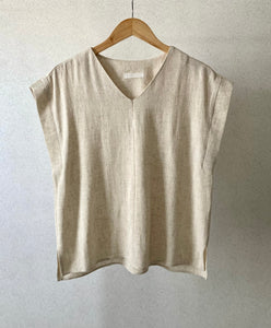 Linen V Neck Blouse