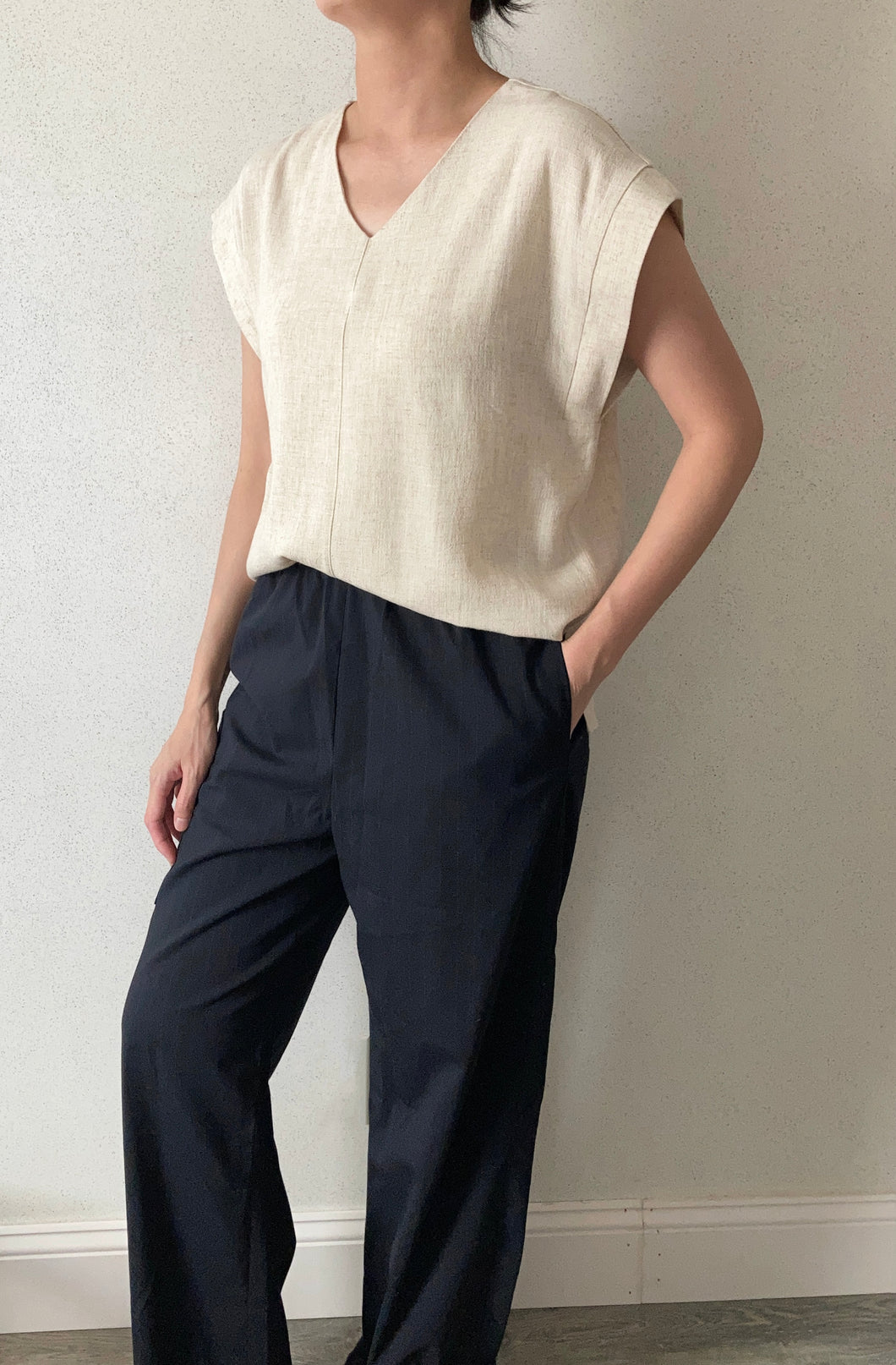 Linen V Neck Blouse