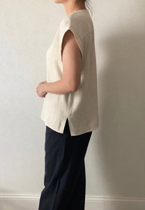 Linen V Neck Blouse